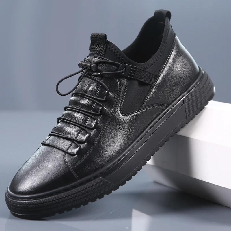 Misalwa White Leather Men Casual Sneakers Summer Breathable Men's Shoes 2020 All-match British Board Trend Student Moccasins