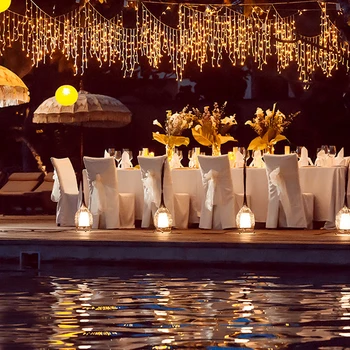 

2019New 5M Drop 0.4-0.6M Led Curtain Icicle String Lights 220V Connectable Xmas Lights Indoor/Outdoor Garland Party Wedding Deco