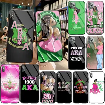 YJZFDYRM también conocido como Diosa Alpha Kappa teléfono cubierta de vidrio templado para iPhone 11 Pro XR XS MAX 8X7 6S 6 Plus SE caso De 2020