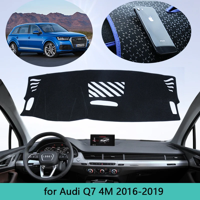 

Коврик для приборной панели автомобиля, чехол для Audi Q7 4M 2016 2017 2018 2019, коврик для приборной панели, накидка, защита от грязи, Солнцезащитный ковер, коврик для салона автомобиля