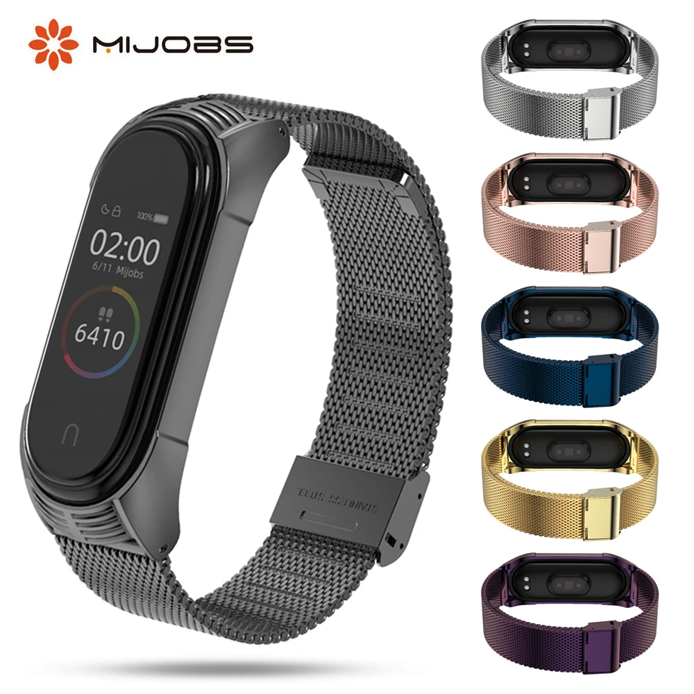 Браслет mi jobs для Xiaomi mi Band 4 3 Smartband TF mi lan браслет для Xiaomi mi band 3 ремешок mi Band 4 Металлический Безвинтовой ремешок