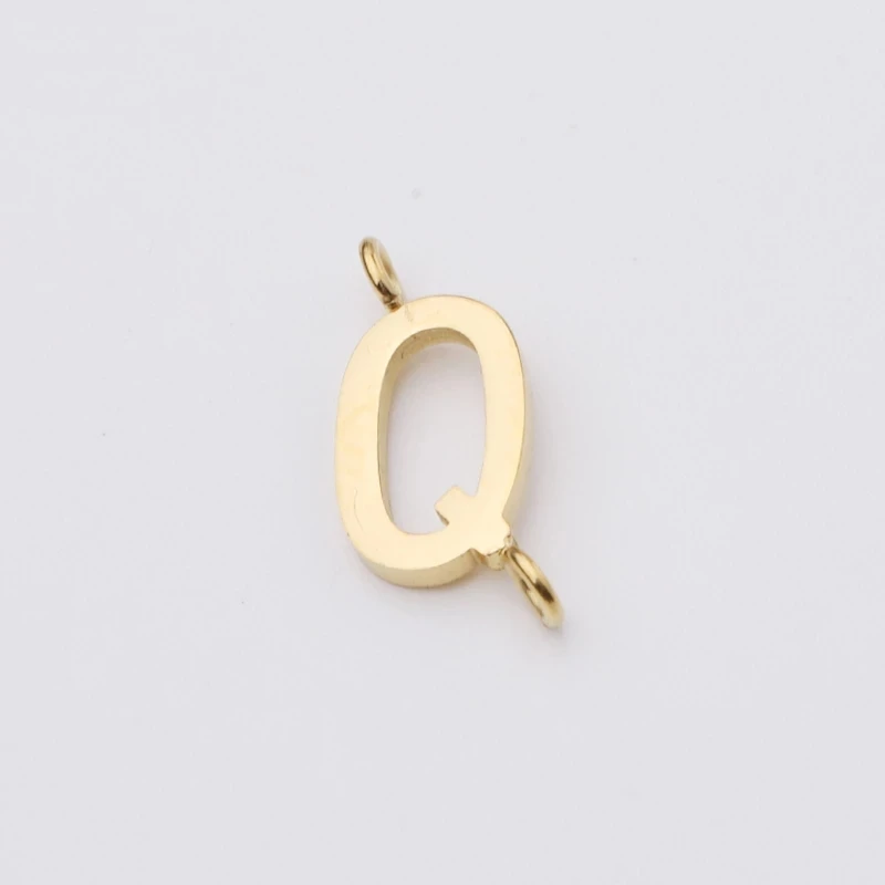 Initials Letter Connector Charms Mirror Polish Stainless Steel Letter A-Z Initial Charms For DIY Making Necklace Bracelets