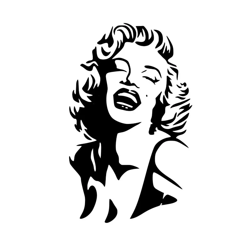 YJZT Мэрилин Монро норма джинсовый выключатель с улыбкой наклейка Классическая модная настенная виниловая наклейка на стену S18-0045 - Цвет: Черный