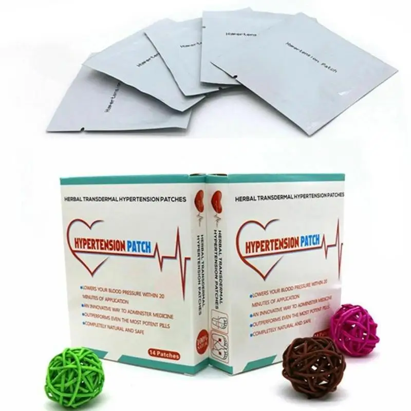 

14pcs/boxes Hypertension Patch Chinese Herbal Reduce Control High Blood Pressure Clean Blood Vessel Lower Blood Pressure Patch