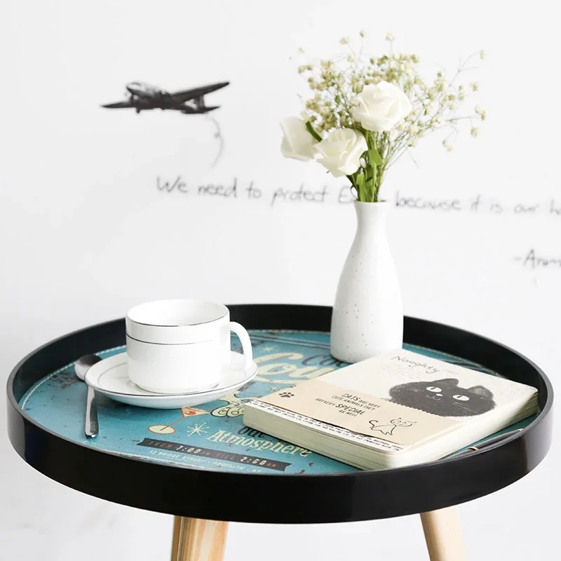 

Northern European-Style Solid Wood Coffee Table Small Coffee Table Simple Modern Sofa Angle Side Table Living Room Household Sma