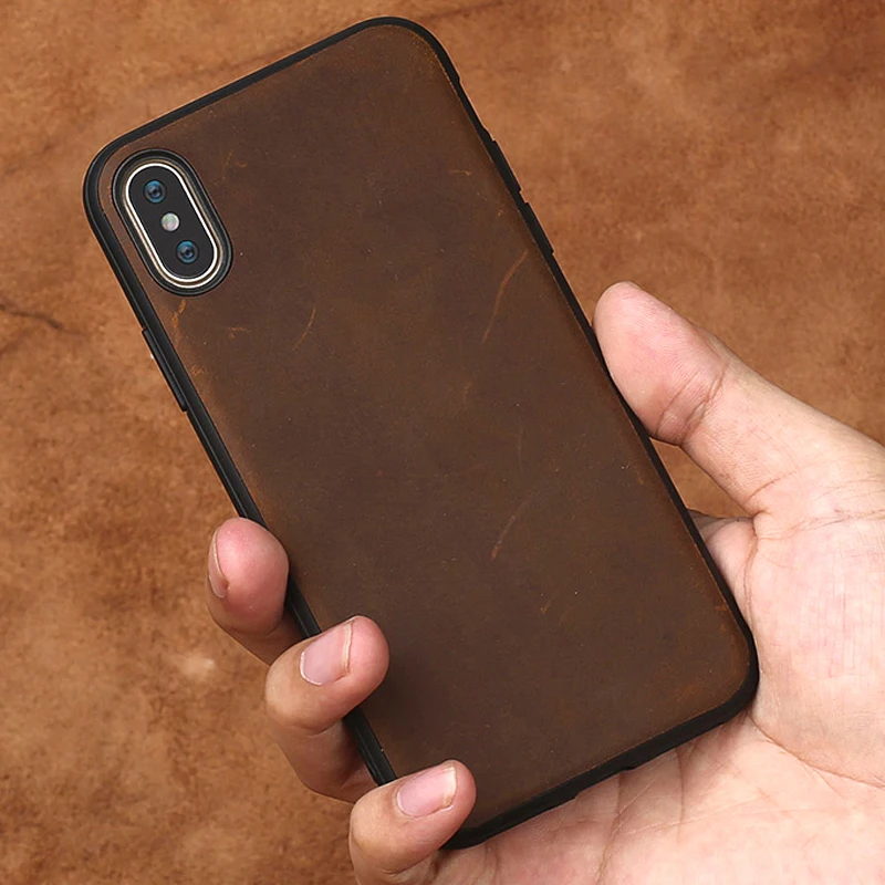 Роскошные чехлы для телефонов из воловьей кожи для iPhone 7 8 Plus X Xs Max, кожаный чехол для iPhone 6 6S Plus 6p 7p 8p
