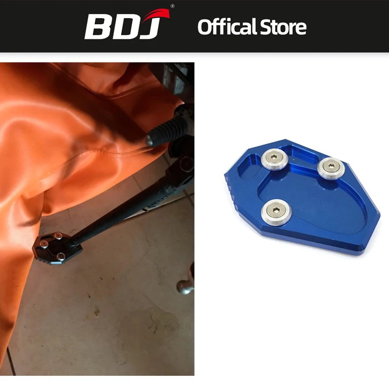 

BDJ Motorcycle Side Stand Pad Plate Kickstand Enlarger Support Extension For Yamaha YZF MT-07 XJ6 XJ6N FZ6 FZ6R