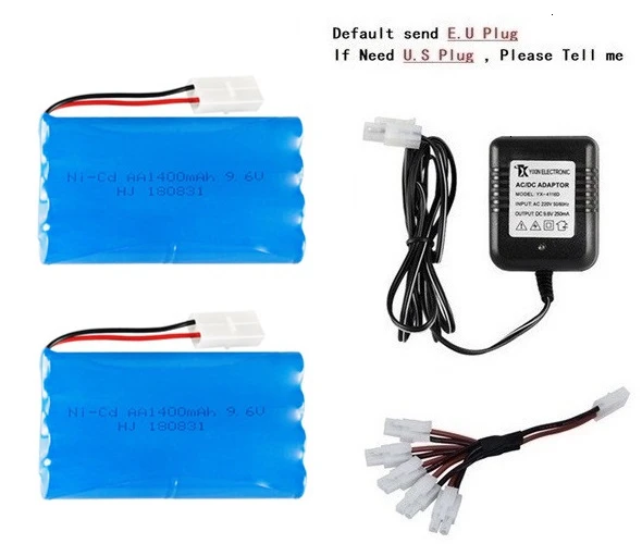 Модель H) Ni-CD 9,6 V 1400mah батарея+ 9,6 v зарядное устройство для Rc игрушечного автомобиля танка поезд Робот Лодка пистолет AA 9,6 v перезаряжаемый аккумулятор - Цвет: Watermelon Red