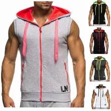New Style Summer Wear Men Casual Sports Gym Profession Sleeveless Vest Hooded