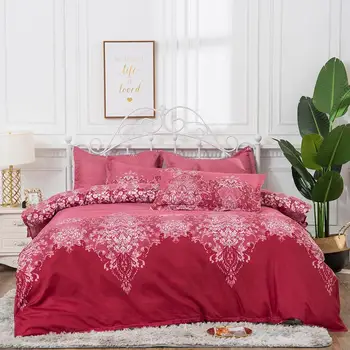 

wedding lace pattern quilt set comforter bedding set bed cover Queen King size Quilt Cover Pillow case Bedclothes Home Textile