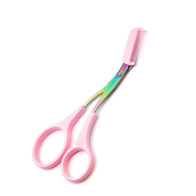 Eyebrow Trimmer Scissor Colorful Stainless Steel with Comb Hair Removal Grooming Shaping Shaver Makeup Accessories eyebrow scissors stainless steel scissors beauty scissors