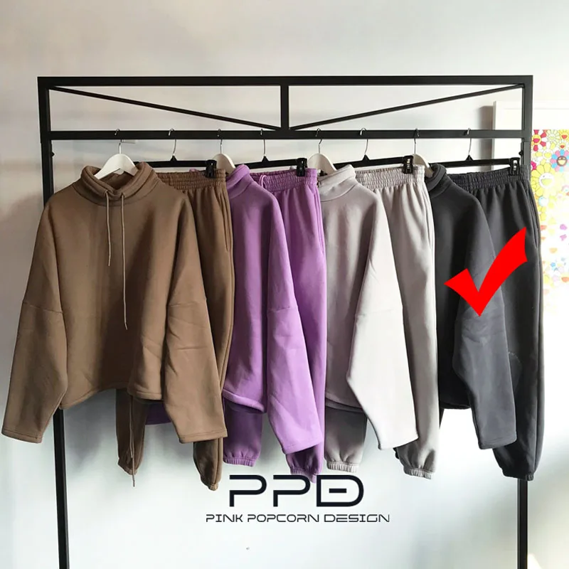Color-4 Drawstring Small Loose Fleece Warm Earth Color Sweater Suit - Цвет: Color-4