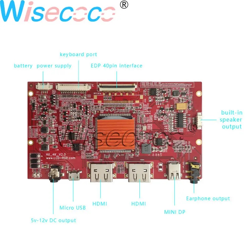 Wisecoco 15," 3840(RGB) ×2160 UHD 4K ips TFT ЖК-дисплей тонкая панель eDP 40 контактов 2 HDMI DP контроллер драйвер платы для компьютера