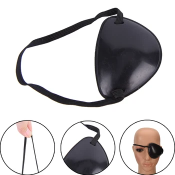 

Black Adjustable Pirate Eye Patch Concave Single Eye Mask Groove Eyeshade Blinder For Adult Kid Amblyopia Halloween Party Masks