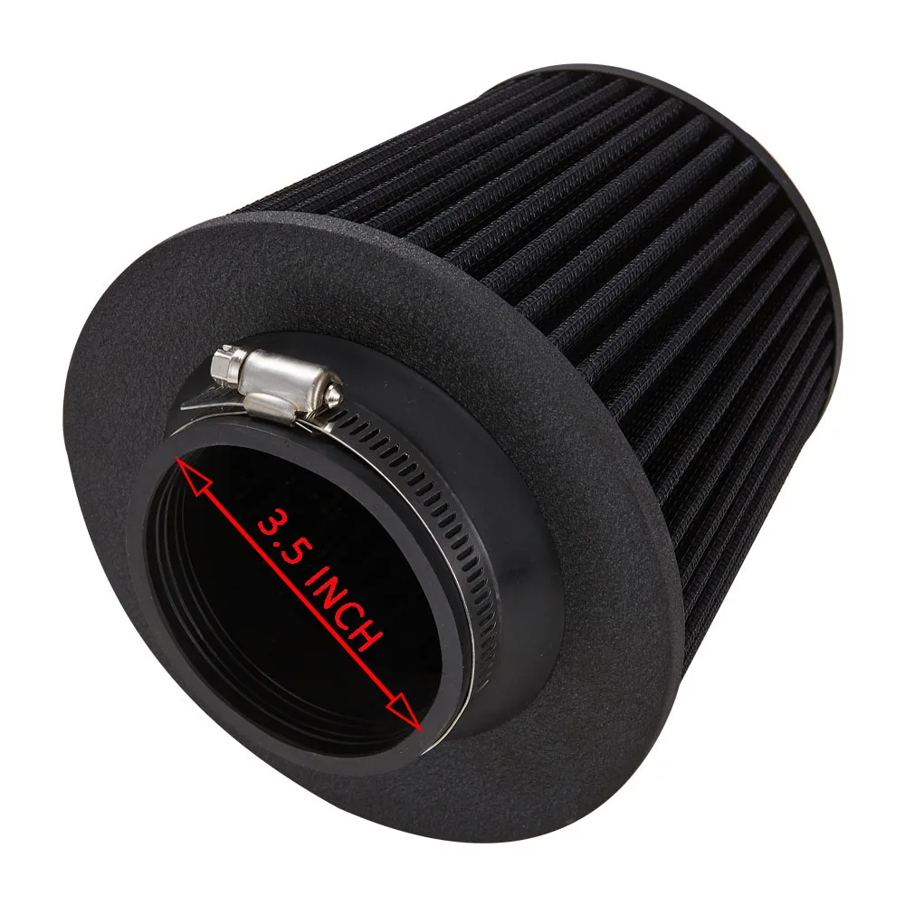 Universal Black And Red 3 Inch 76mm 3.5 Inch 89mm Air Intake