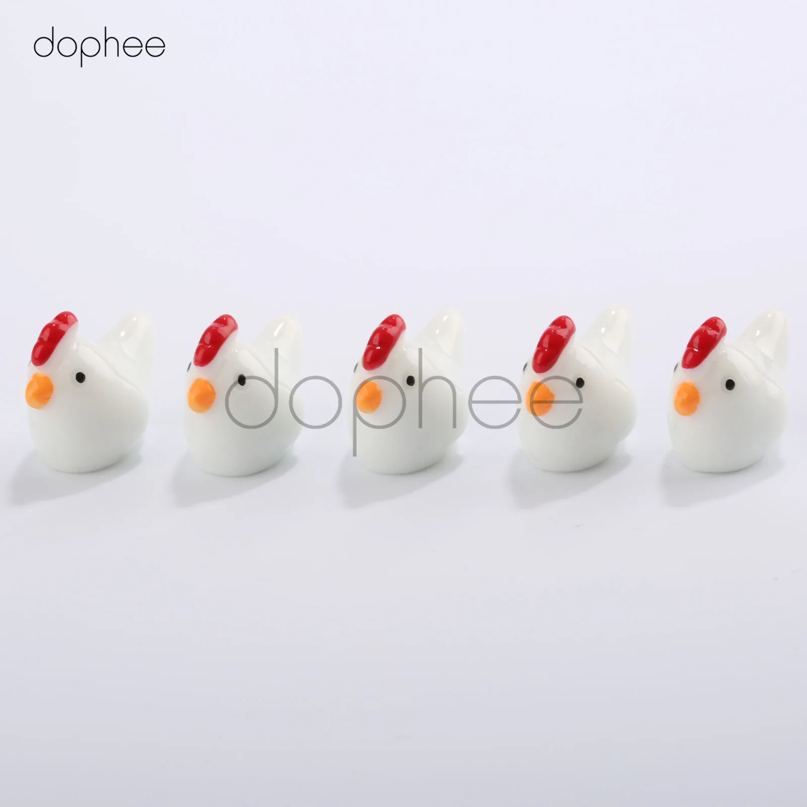 dophee 5pcs Miniature Hen Resine Chicken Coop Hen Craft Micro Landscaping Decor Home Landschaft Decoration DIY Accessories