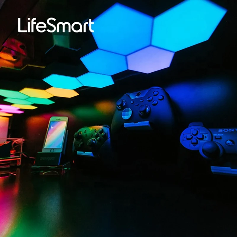 Lifesmart-cololight pro  quantumスマートライトキット,ゲーム装飾,クリエイティブライト,ストーンベース,alexa,googleで動作