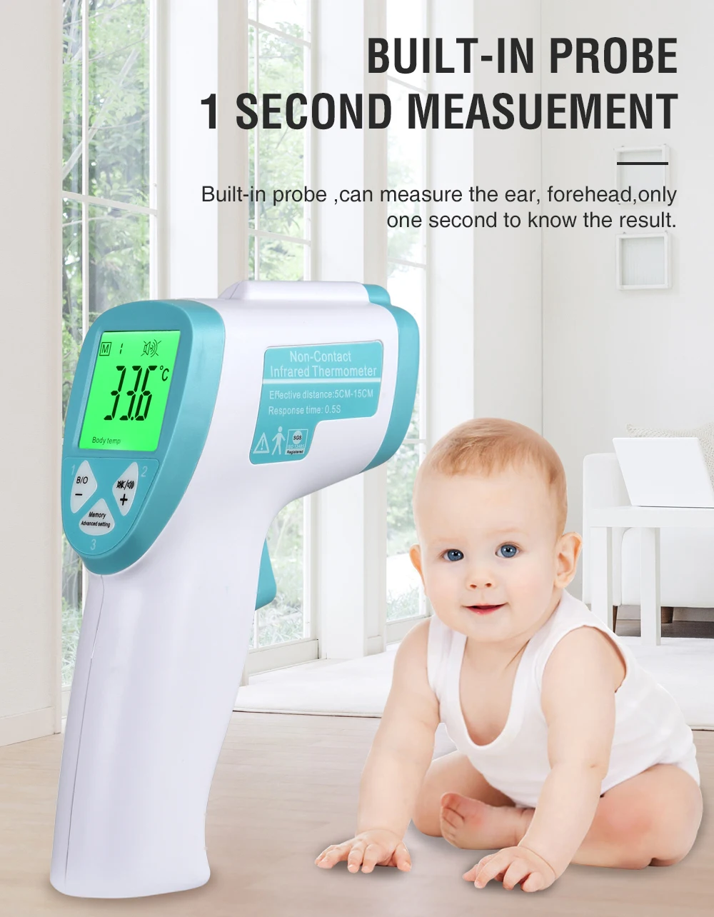 CE Лоб бесконтактный инфракрасный Детский термометр ЖК-дисплей высокая температура Голосовые подсказки для ребенка взрослый ушной пистолет
