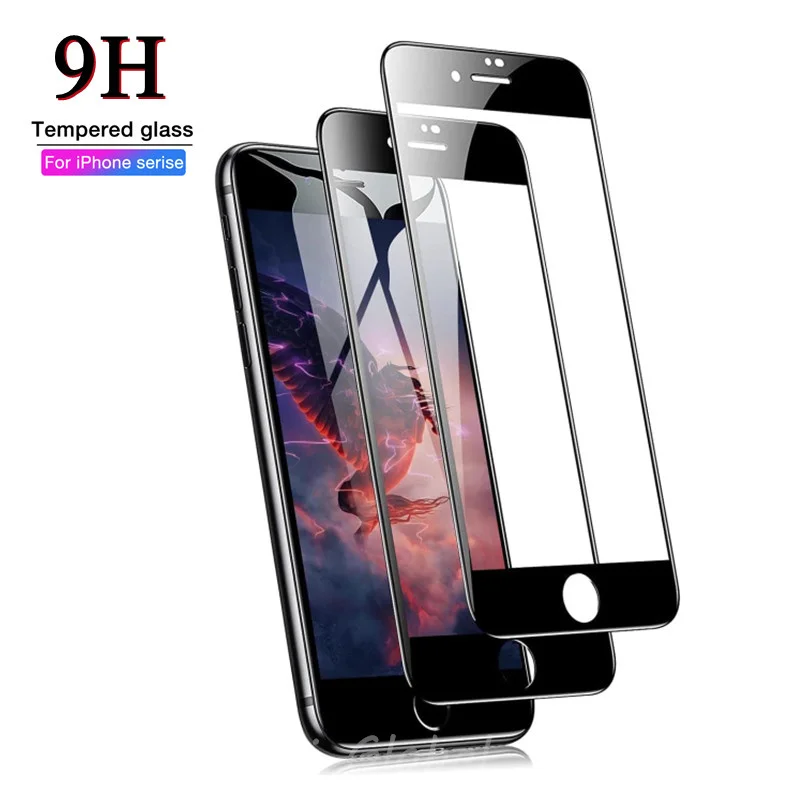 9D 2Pcs Tempered Glass For iPhone 11 12 13 Mini Pro Max Screen Protector For iPhone X Xr Xs Max 7 8 6S Plus SE Full Cover Glass - ANKUX Tech Co., Ltd