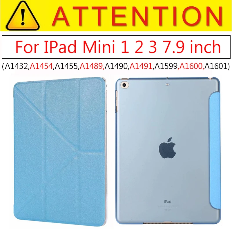 Mini1 2 3 Light Blue Умный чехол для ipad Mini4 ультра тонкий из искусственной кожи чехол+ PC полупрозрачный чехол для Apple ipad mini 4 3 2 1 7,9 дюймов - Цвет: Mini1 2 3 Light Blue