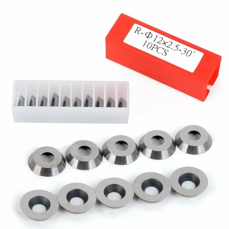SHGO HOT-10Pcs Diameter 12mm Round Carbide Cutter Insert Fits for Ci3 Wood Turning