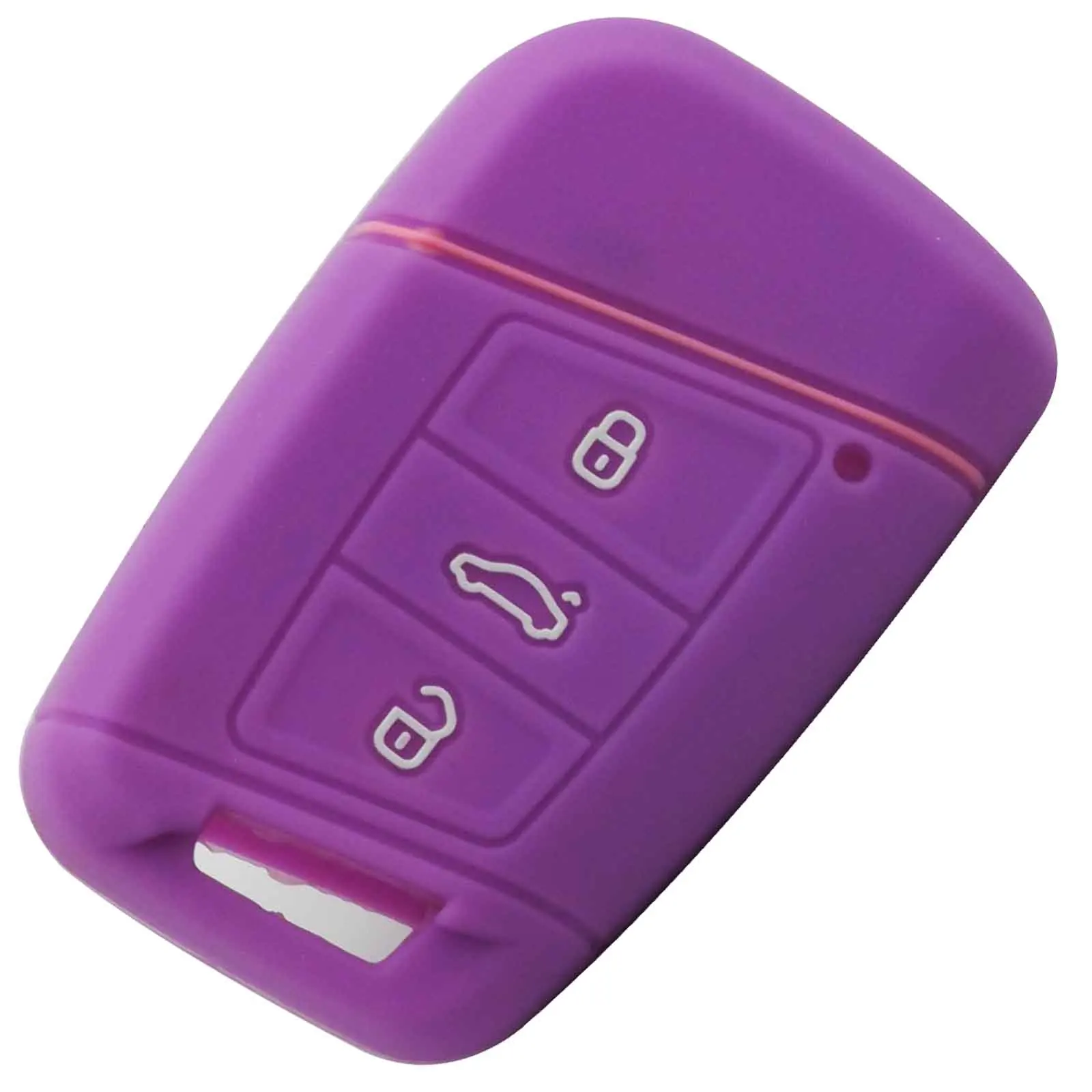 purple Jingyuqin 10 шт./лот 3 BTNS силиконовый автомобильный Стайлинг брелок сумка чехол для Volkswagen VW Magotan Passat B8 Skoda A7 Смарт пульт дистанционного управления - Название цвета: purple