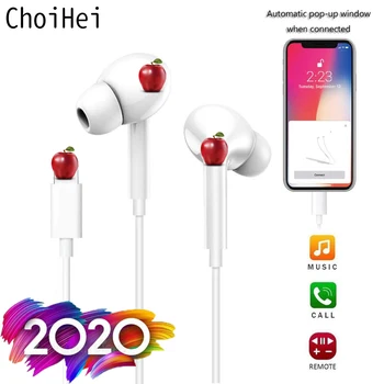 

For Apple iPhone 7 8 6 Plus In Ear Stereo Earphones with Microphone Wired Bluetooth Earphone for iPhone 11 X XR XS Max Headsets