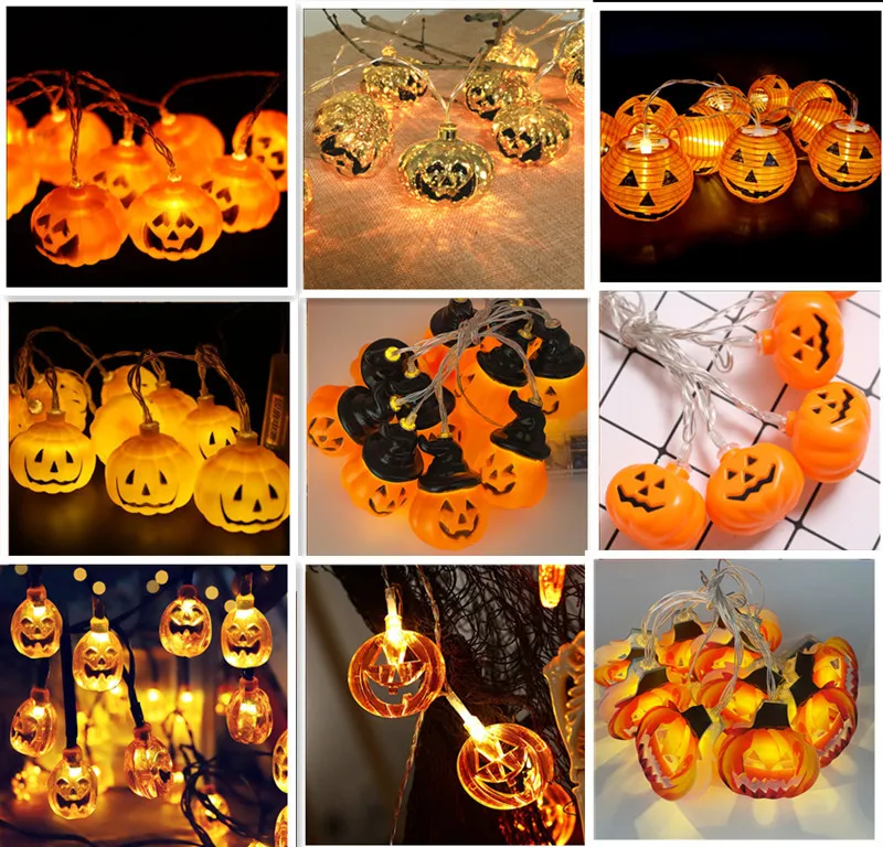 

Halloween LED Pumpkin String Lights 1.5M 10M Led Bar Outdoor Home Party Decor Halloween Ornament Battery solar USB powered