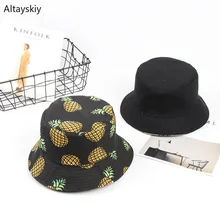 Женские шляпы с принтом фруктов, двухсторонняя одежда, повседневная Рыбацкая шляпа, женская летняя Корейская Стильная универсальная простая модная шикарная шляпа