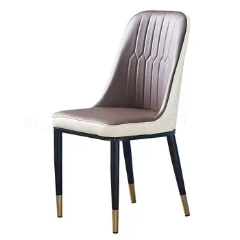 

Nordic style modern home dining chair American imitation wood hotel restaurant chair soft bag comfortable dining table chair