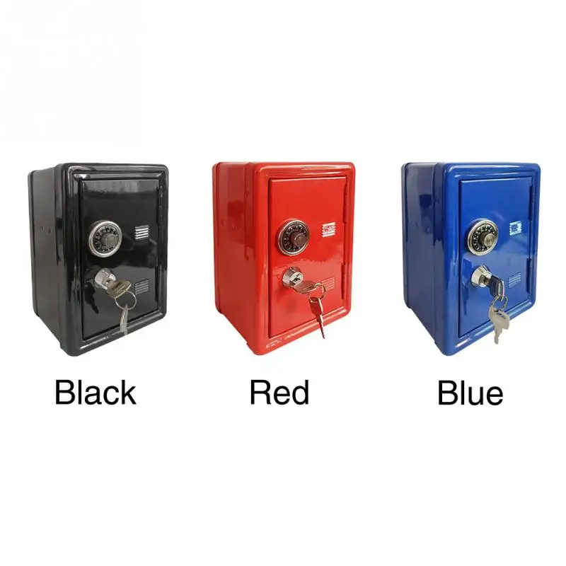 Gifts Safe Case Password With Key Metal Money Box Storage Home Ornament Mini ATM