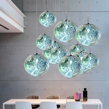 Современная стеклянная светодиодная Подвесная лампа, подвесные потолочные светильники в скандинавском стиле, постмодерн, люстра, освещение в спальне, JW Melt Lava