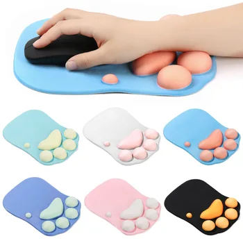 

Mouse Pad Wrist Support Cute Cat Paw Sof Silicone Gel Wrist Rest Ergonomic Non Slip Style Home Office For PC Laptop Computer New