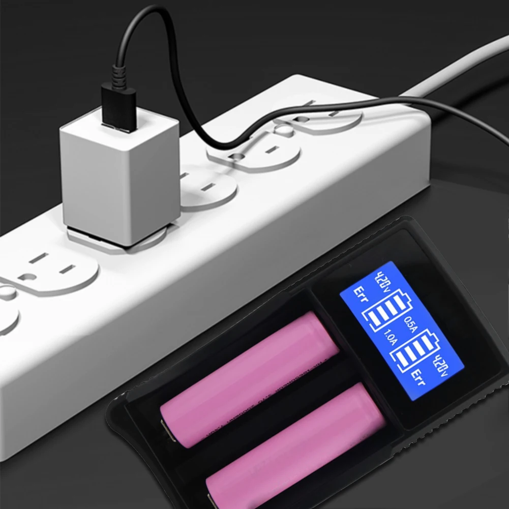Сменный usb-порт, держатель, ЖК-дисплей, аксессуары, зарядное устройство, два слота, для офиса, путешествий, электронный, портативный, для 18650 26650