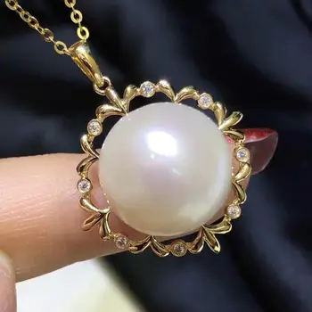 

Fine Jewelry Pendant Accessories 18k Gold Jewelry Real Gold Blank Pendant Base,No Pearl No Chain