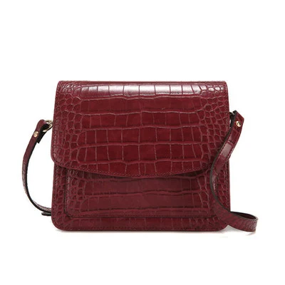 Bolsa feminina сумки через плечо для женщин винтажные крокодиловые ПУ Роскошные сумки женские сумки дизайнерские сумки через плечо сумка-мессенджер - Цвет: brown red