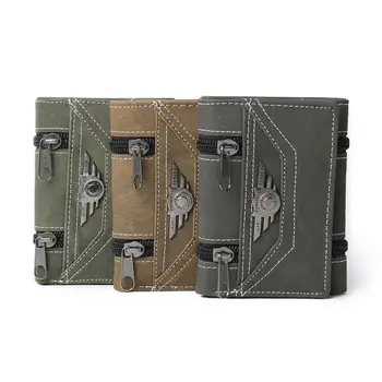 

ISKYBOB New Men's Oxford Cloth High Capacity Tri-fold Credit/ID Cards Holder Passcase Purse Wallet Canvas