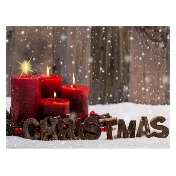 

Handmade Diamond Painting Scenery 5D Diamond Embroidery Full Round Christmas Candle Pictures Of Rhinestones Wall Decal