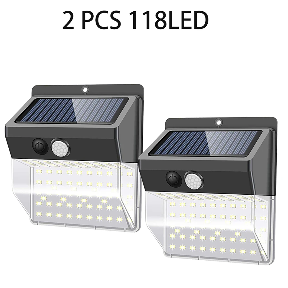 2PCS 1/2/4 шт Mpow 118 светодиодный солнечный свет движения Сенсор настенный светильник на открытом воздухе с IP65 Водонепроницаемый 3 режима освещения для украшения сада - Испускаемый цвет: 2PCS