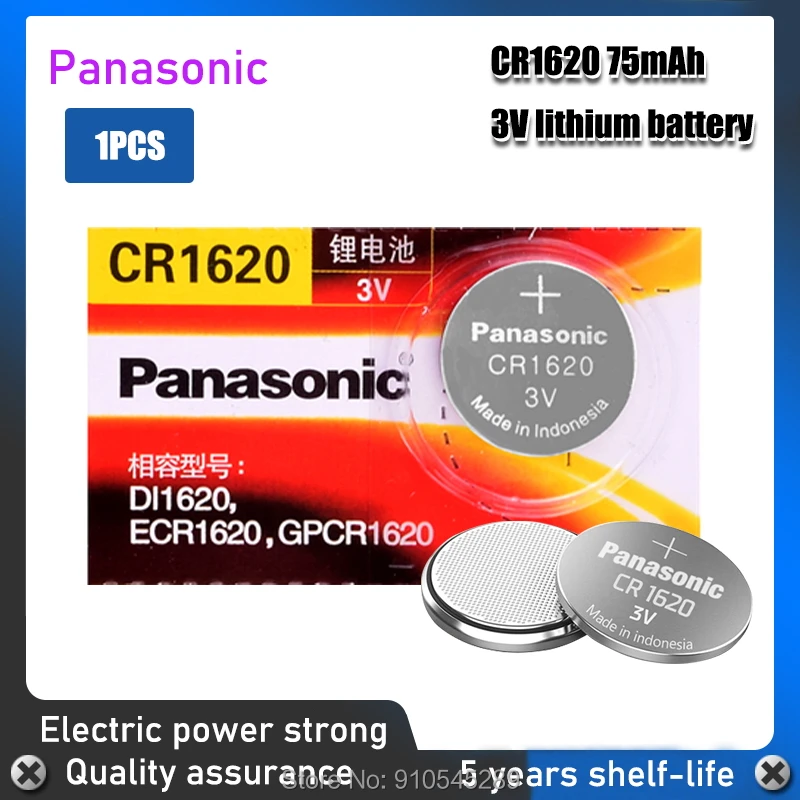 Panasonic 100%-pila de botón Original CR1620 para reloj de coche, mando a distancia cr 1620 ECR1620 GPCR1620 3v, batería de litio, 1 Uds.