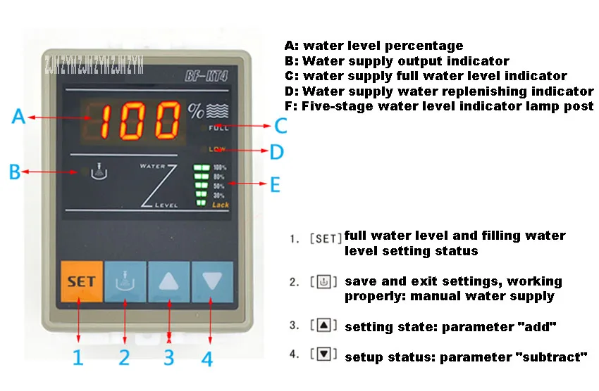 BF-KT4 регулятор уровня воды автоматический инструмент контроля уровня жидкости интеллектуальный цифровой дисплей регулятор уровня
