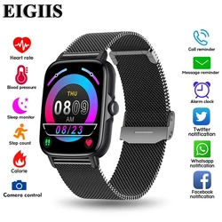 EIGIIS Smart Watch For Men 1.69 inch Screen Heart Rate Monitor Blood Oxygen 12-day Battery Life Ladies Smart watch for Andriod