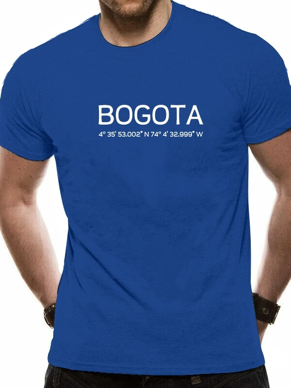 Funny Bogota Colombia T Shirt Men 100% Cotton Boy Girl Shirts Crew Neck Clothes | Мужская одежда
