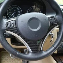 Углеродное волокно стиль ABS для BMW E90 3 серии 2005-2012 Автомобильный руль украшение рамка отделка для BMW E87 1 серия 2004-2011