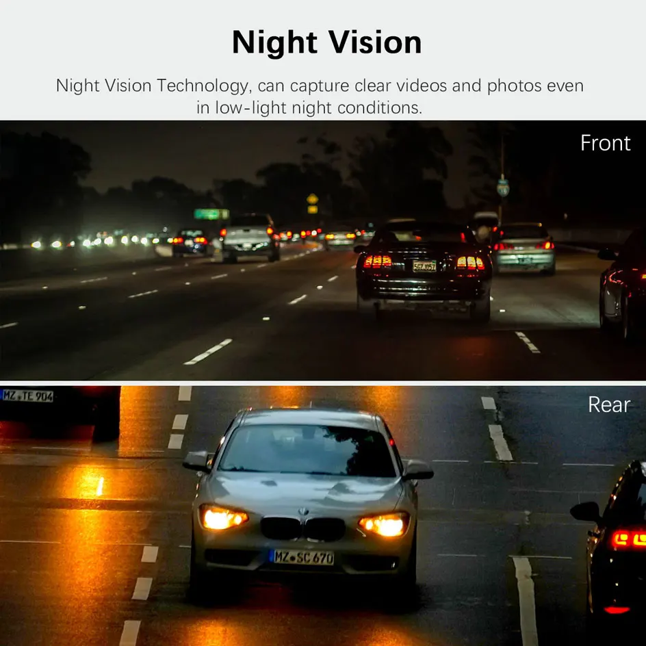 Dash Cam Двойной объектив Видеорегистраторы для автомобилей Камера Full HD 1080P видео регистратор парковка Регистраторы 3 дюймов ЖК-дисплей Передний+ задний Ночное видение