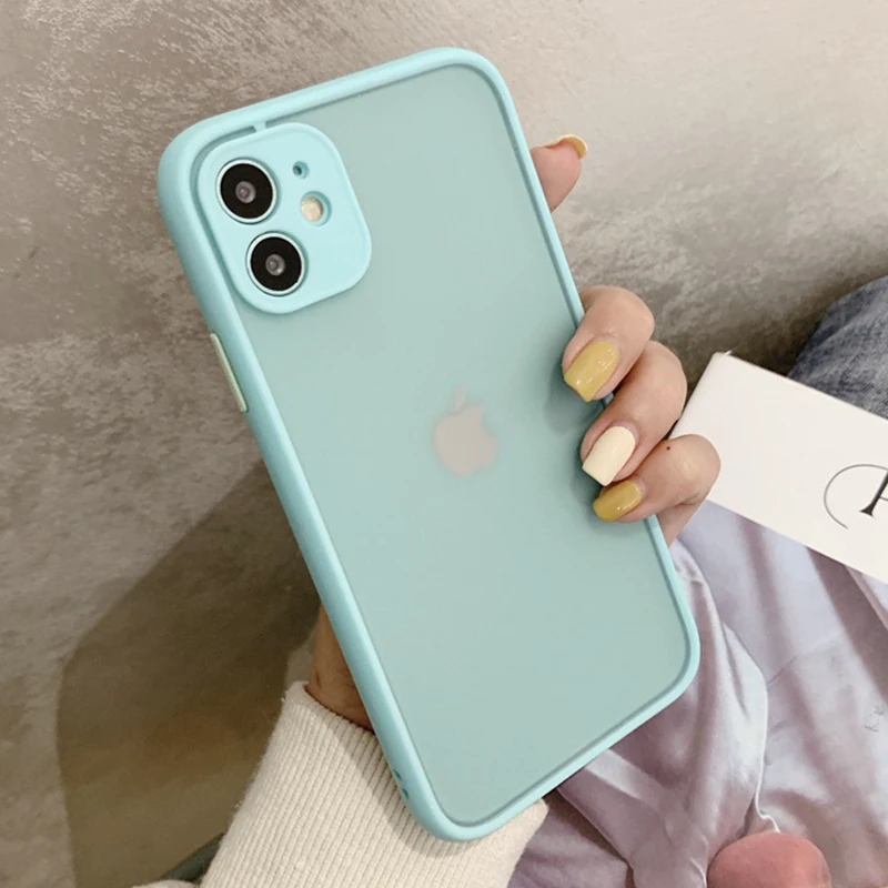 Прозрачный матовый чехол для IPhone 11 12 Pro Max XS X XR 7 8 Plus прозрачный жесткий ТПУ с