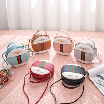 

Shoulder/Crossbody Bag Small Round Match Color Handbag Women Female 2020 Summer New Fashion Zipper Purse