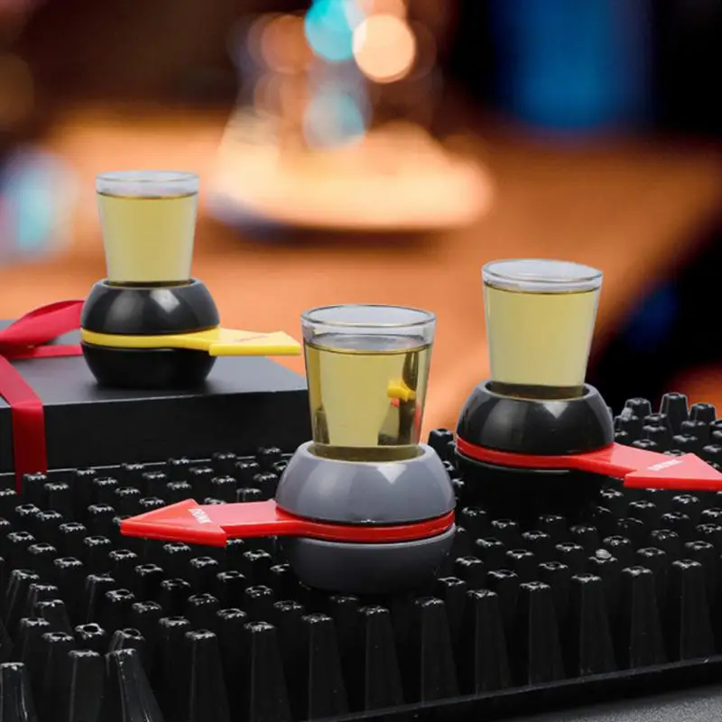 Pointer Shot Spinner Party Game Spin Drinking Game Kit de tasse en verre Flèche rotative Bière Vin Jeu de société Table Cadeaux Divertissement_voghion.com