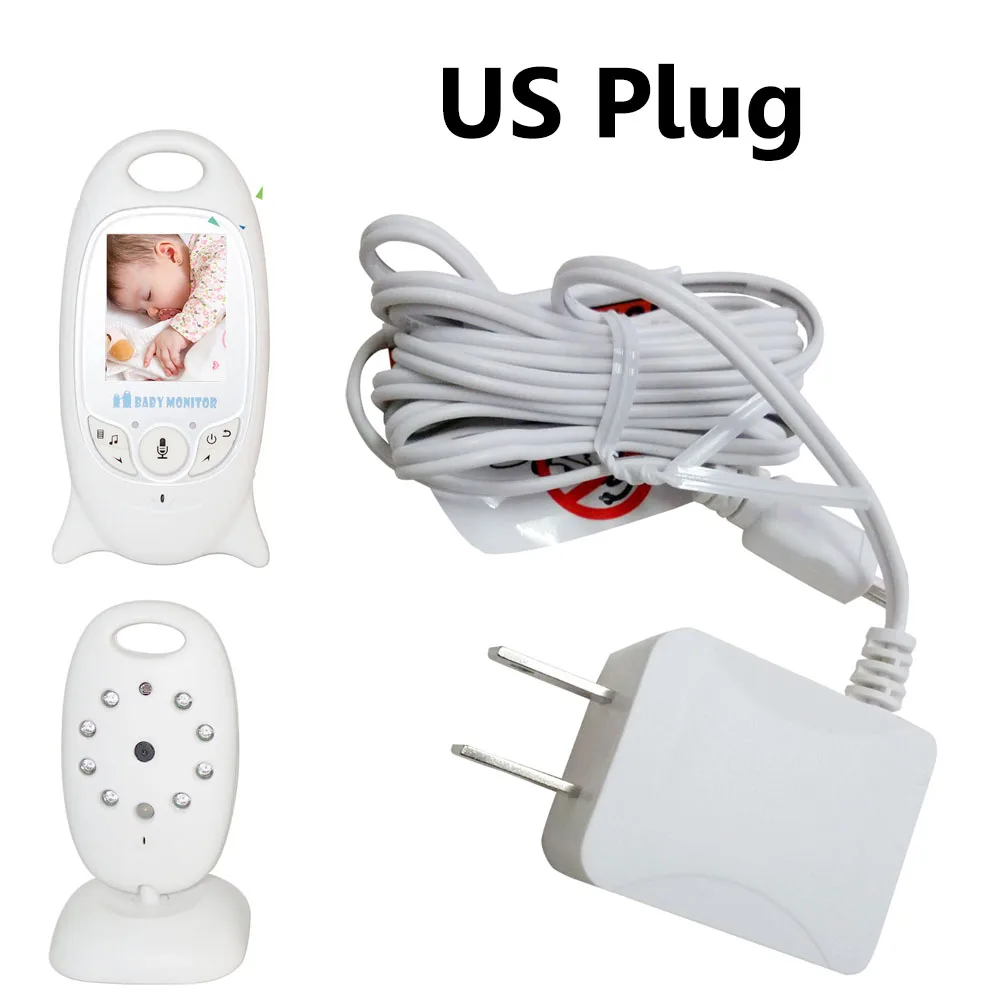 US Plug Беспроводной видеоняня спальный монитор 2,0 дюймов Камера Безопасности 2 способ разговора ИК, ночное видение Светодиодный контроль температуры с 8 Lullab - Цвет: US Plug