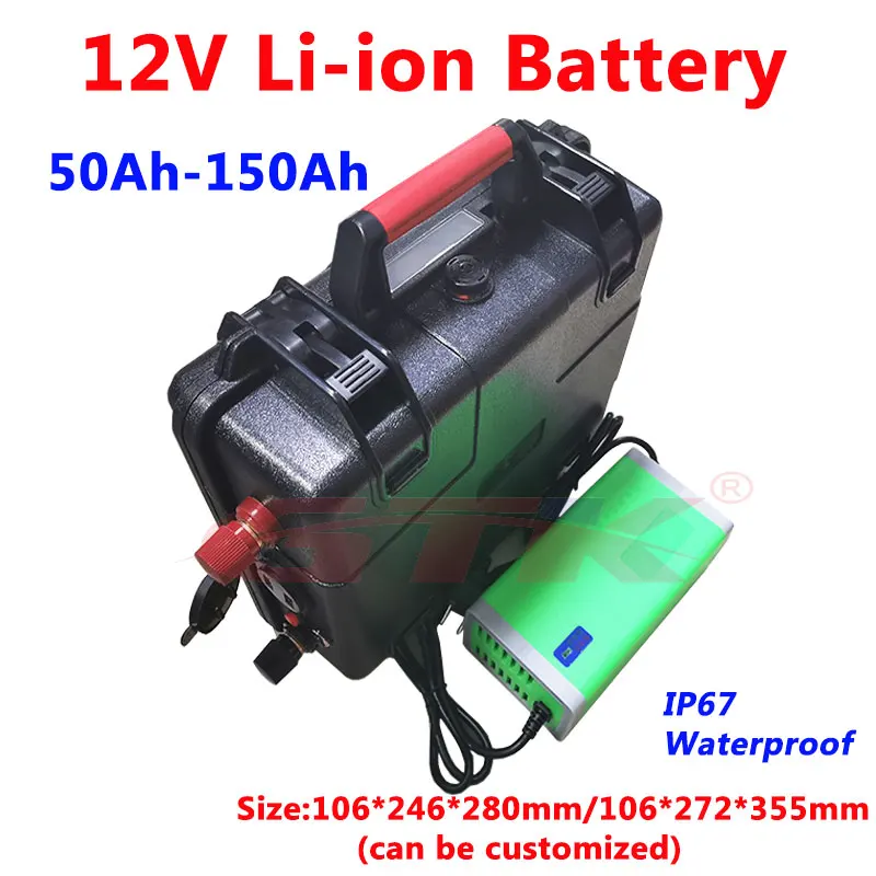 Waterproof 12v 100ah 150ah 120ah 80ah 60ah 50ah Lithium Li Ion Battery Pack For Propeller Golf